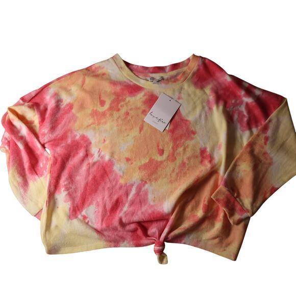 NWT Tie Dye Sweater Cardigan Crew Neck Cropped Size XL Candycore Holiday Gifts - Picture 4 of 15